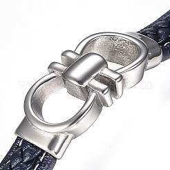 Braccialetti da uomo in cordoncino di cuoio intrecciato&nbsp;BJEW-H559-15F