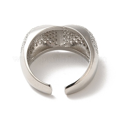 Offene Manschettenringe aus Messing mit Pavé-Zirkonia für Damen&nbsp;RJEW-M169-05P