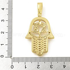 Ciondolo in ottone placcato a cremagliera con micro pavé di zirconi chiari&nbsp;KK-Z067-25G
