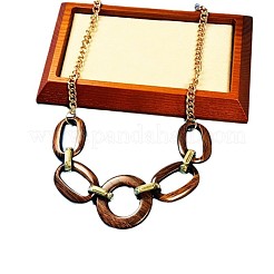 Ensemble de collier et boucles d'oreilles pendantes en alliage avec chaîne à maillons ovales en acrylique&nbsp;FS-WGB1D27-01