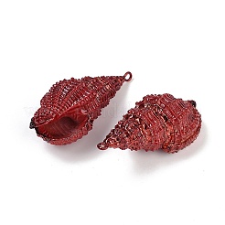 Colgantes de concha en espiral natural pintados con spray&nbsp;SHEL-K006-50B