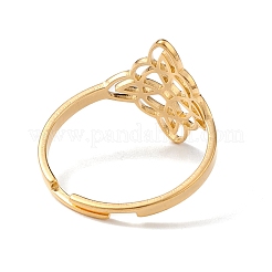 Anillo ajustable hueco de acero inoxidable 304 con nudo marinero para mujer&nbsp;RJEW-E073-04G