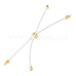 Verstellbares rundes geflochtenes Mikrofaser-Lederarmband&nbsp;KK-CBAC260-01G-30