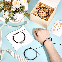 40 bracciale con perline intrecciate in lega&nbsp;BJEW-GO0001-22B