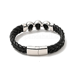 304 Edelstahl Perlengliederarmband mit Magnetverschluss für Männer und Frauen&nbsp;BJEW-C021-22-P