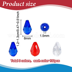 396 pz 3 colori perline acriliche trasparenti&nbsp;TACR-PH0002-05