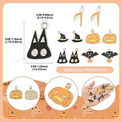 10pcs 10 Arten Halloween-Thema-Legierungs-Emaille-Anhänger&nbsp;ENAM-FS0003-84