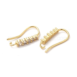 Messing Micro Pave klare Zirkonia Ohrring Haken&nbsp;X-ZIRC-Q201-09G