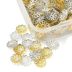 300 Stück 3 Farben Blumen-Perlenkappen aus Eisen&nbsp;IFIN-YW0001-81
