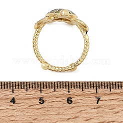 Anillos abiertos de puño de latón esmaltado&nbsp;KK-CBA0419-02G