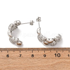 Latón micro pave aretes de circonita cúbica transparente&nbsp;EJEW-D322-07P-02