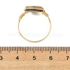 Ovale Fingerringe aus Abalone-/Paua-Muschel&nbsp;RJEW-JR01032