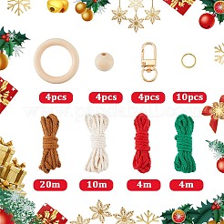 Kit de fabrication de porte-clés en coton tissé fait main à thème de Noël&nbsp;DIY-SC0028-11
