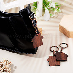 Porte-clés pendentifs en bois de noyer&nbsp;KEYC-TAC0034-06D