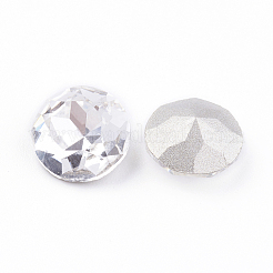 Cabochon di strass in vetro placcato con punta e retro&nbsp;RGLA-J012-10mm-001
