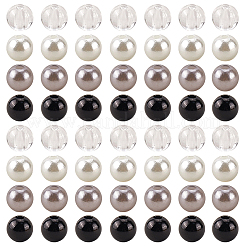 1200 Stück runde Perlen aus ABS-Kunststoff in 4 Stilen&nbsp;DIY-SP0004-69