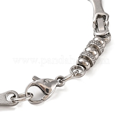 Bracciali a catena bizantina rondelle in acciaio inossidabile 201 anti-appannamento&nbsp;BJEW-B078-92P