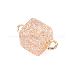 12 Stück 6 Farben Crackle Glas Würfel Verbinder Verbinder Charms&nbsp;PALLOY-JF04445