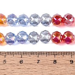 Chapelets de perles en verre transparent électrolytique&nbsp;EGLA-Q135-8MM-C01