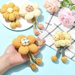 1 Sätze 6 Stück 6 Stile Blumen Stoff Broschen gemischte Farben&nbsp;ST-CJ0038-001