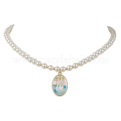 Collane di perle di vetro bianco&nbsp;NJEW-JN04652
