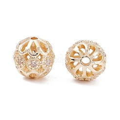 Placcatura a cremagliera in ottone micro pavé di perle di zirconi trasparenti&nbsp;ZIRC-F126-10G