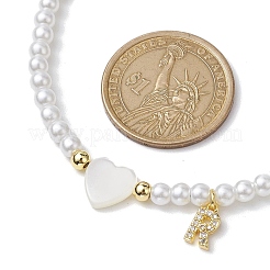 Colliers avec pendentif en forme de lettre en laiton&nbsp;NJEW-JN04771-18