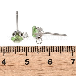Accesorios para pendientes de acero inoxidable 304 con micropavé de circonita cúbica&nbsp;STAS-H240-56P-02