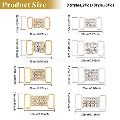 16 Stück 8 Stile Legierung Kristall Strass Anschluss Charms&nbsp;FIND-FG0003-81