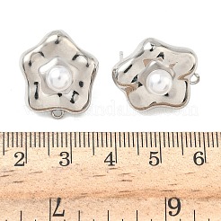 Messing-Kunststoff-Perlen-Ohrstecker-Beschläge&nbsp;KK-G547-06P