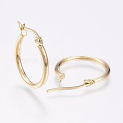 Boucles d'oreilles créoles en acier inoxydable 304&nbsp;EJEW-F105-12G