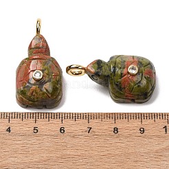 Colgantes tallados de piedra mixta natural y sintética&nbsp;G-H357-03G