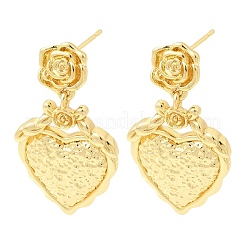 Valentinstag-Ohrhänger aus Messing&nbsp;EJEW-D355-10G