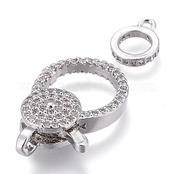 Fermoir pince de homard en laiton avec zircone cubique de micro pave&nbsp;ZIRC-M108-09A-P