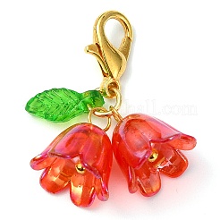 9 pièce de décorations suspendues en acrylique à fleurs de 9 couleurs&nbsp;HJEW-JM02717