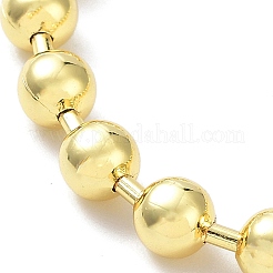 Braccialetti con cursore con perline rotonde in ottone placcato di lunga durata per donna e uomo&nbsp;LS-BJEW-E089-01G-03
