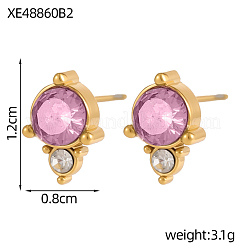 Ohrstecker aus 304 Edelstahl mit Zirkonia&nbsp;STAS-OY009-15G