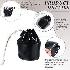 Borse a secchiello con coulisse per riporre le monete in pelle&nbsp;AJEW-WH20064-95B