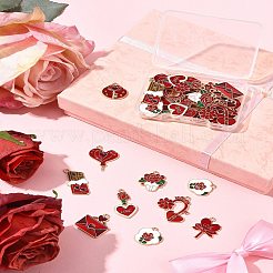36 stücke 9 stile valentinstag thema legierung emaille anhänger&nbsp;ENAM-FS0002-48-RS