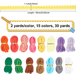 Ruban élastique en nylon 30 verges 15 couleurs&nbsp;EC-BC0001-40