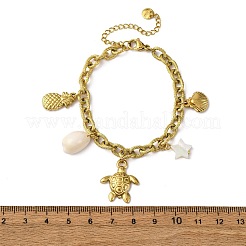 Braccialetti con ciondoli a catena in acciaio inossidabile 304&nbsp;BJEW-L708-01G