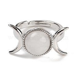 Verstellbare Ringe aus natürlichem Quarzkristall&nbsp;RJEW-K271-01P-09