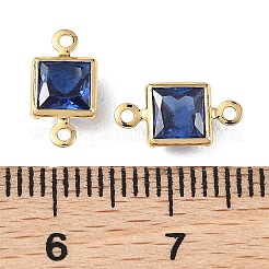 Ciondoli a connettore quadrato in ottone con pavé di zirconi cubici Shegrace&nbsp;XGRQ2O860-440C-G