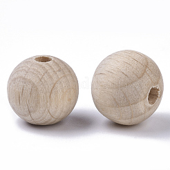 Ungefärbte natürliche Buchenholzperlen&nbsp;X-WOOD-T020-01A