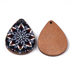 Pendentifs en tilleul imprimé&nbsp;WOOD-S045-006E