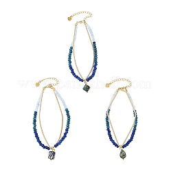 Bracelet pour femme orné de breloques en nacre d'ormeau naturelle&nbsp;BJEW-JB14297