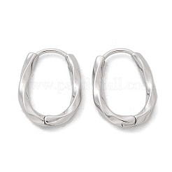 Boucles d'oreilles créoles torsadées en laiton&nbsp;EJEW-Q014-02P