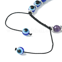 Bracelets tressés en perles de pierres précieuses chakra&nbsp;BJEW-JB10905-01