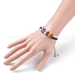 Chakra-Armbandset aus geflochtenen Perlen aus Nylonschnur&nbsp;BJEW-JB07251