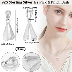 Anlaufschutz 2 Stück 925 Sterling Silber Anhänger Ösen&nbsp;STER-BBC0005-50P